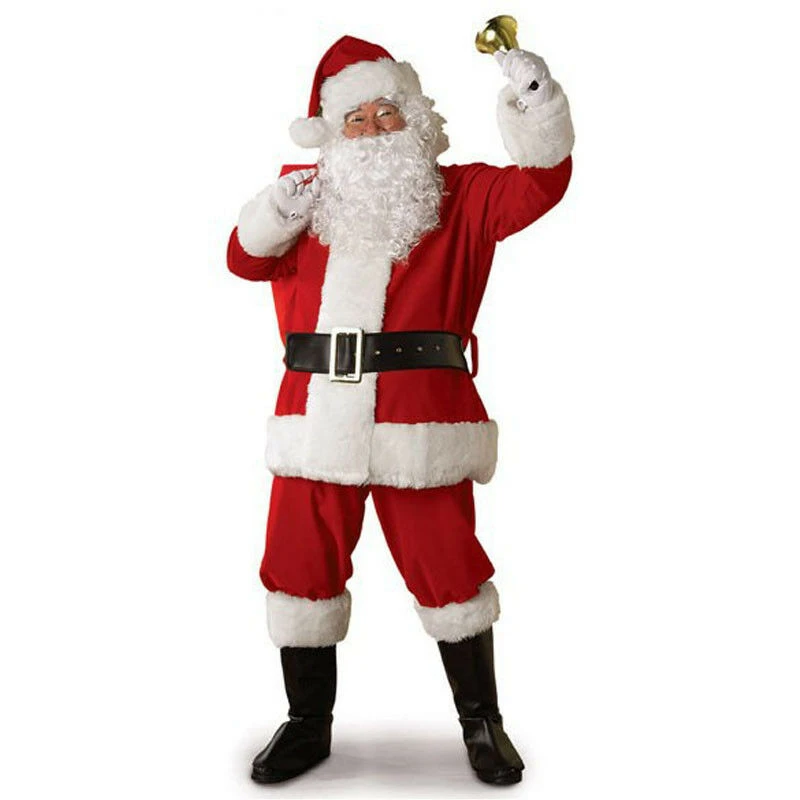 5 шт. взрослый Рождественский костюм Санта-Клауса для мужчин и женщин ролевой