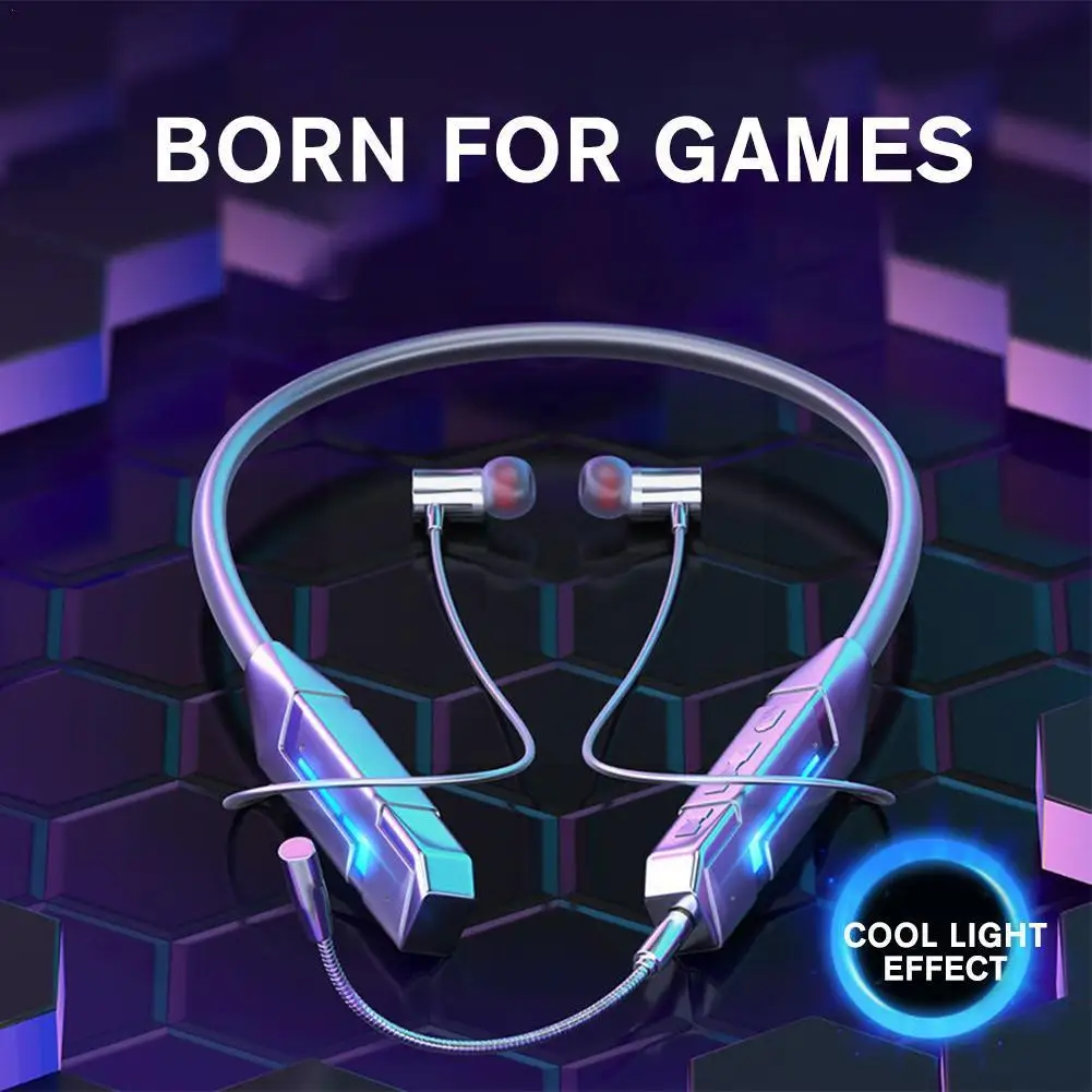 

Беспроводные Bluetooth-наушники с подвесной шеей, музыкальные спортивные наушники-вкладыши с микрофоном и защитой от пота для телефона с универсальными игровыми наушниками, гарнитура N3K5