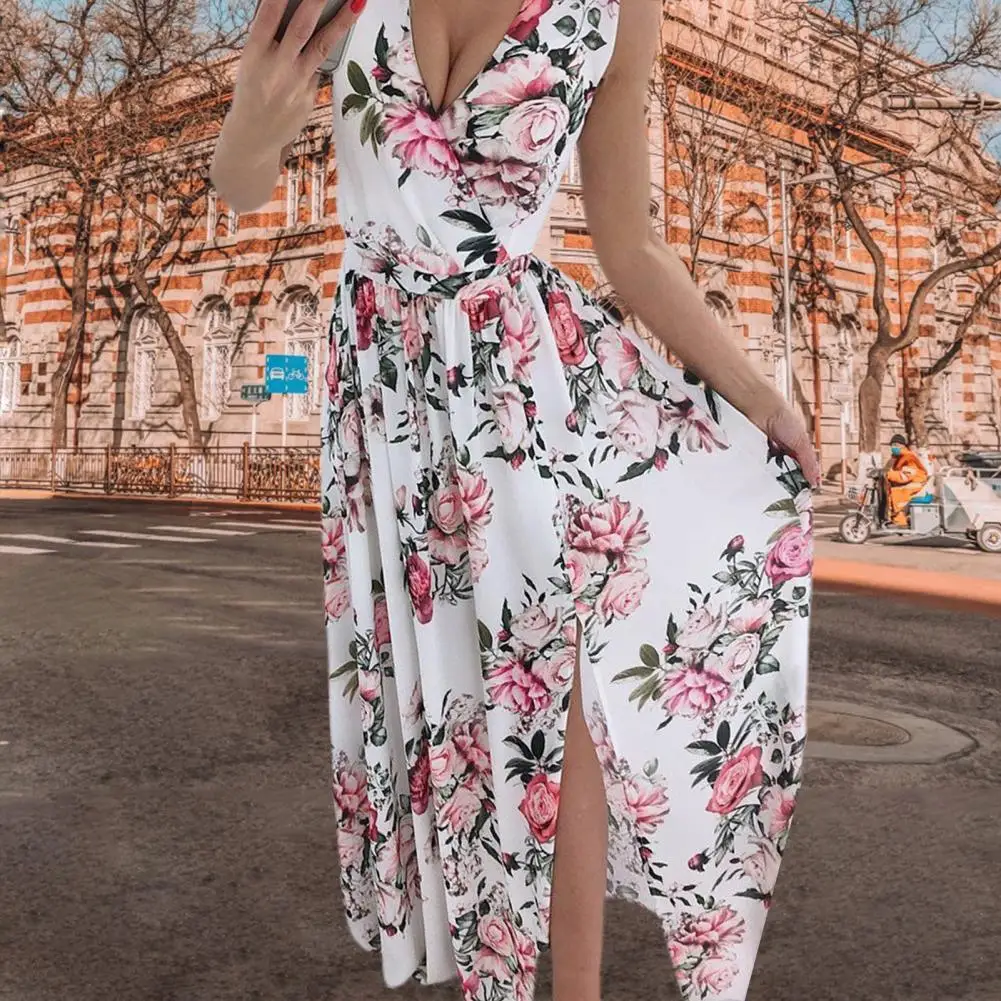 

Dress Great Deep V Neck Colorful All Match Summer Dress for Shopping Lady Dress Women Dress