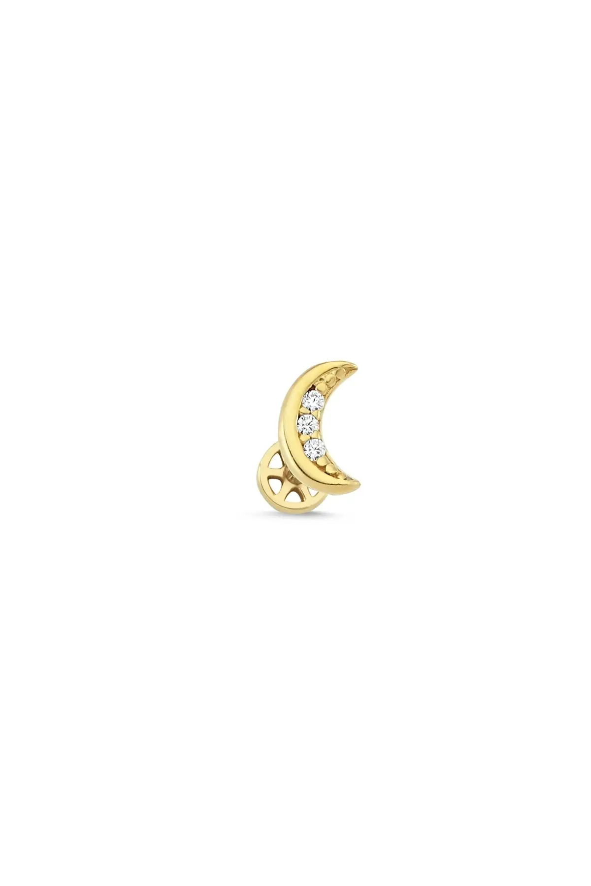 

Women's Gold Cz Crescent Tragus Piercing