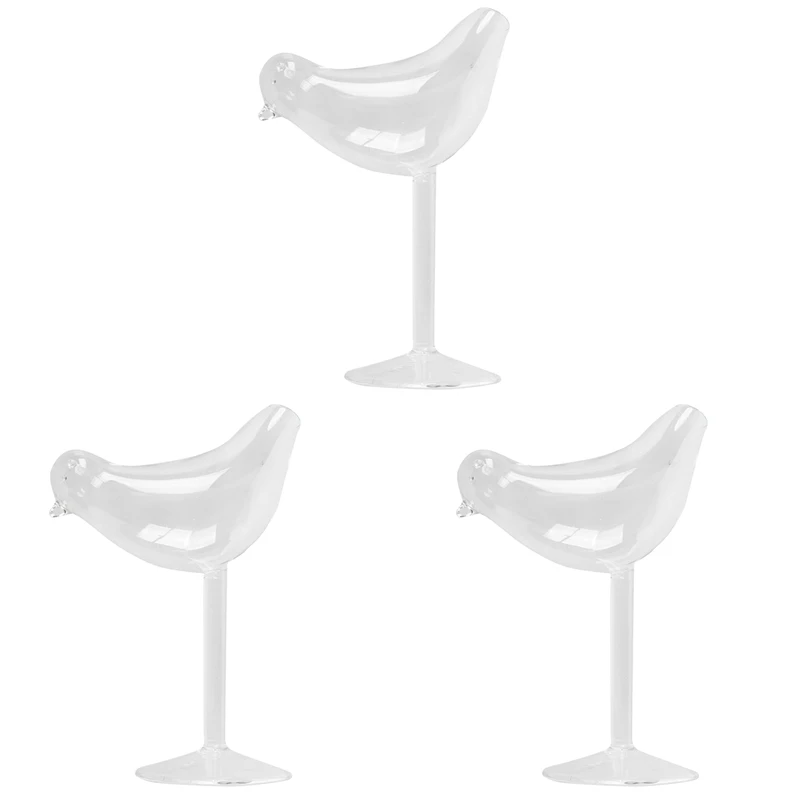 

3X,150Ml Creative Bird Shape Cocktail Goblet Glass Personality Molecular Smoked Modelling Glass Fantasy Wine Goblet