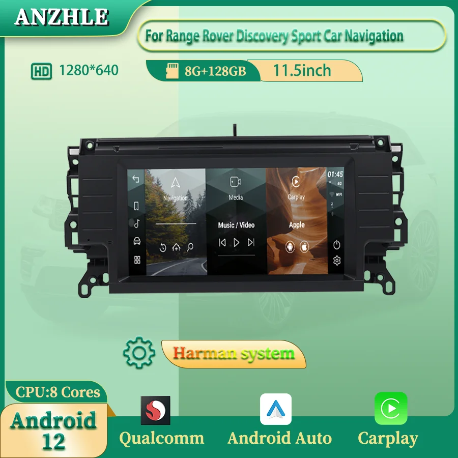 

11.5 "Android Multimedia Player Reserve OEM Menu for 2015-2018 Land Rover Discovery Sport L550 Car Radio GPS Navigation Carplay