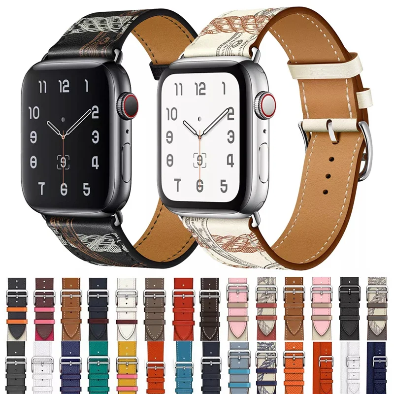 

Leather Watchband Apple Watch Band 38mm 40mm 41mm 42mm 44mm 45mm Smartwatch Watchband Bracelet iWatch Series 3 5 4 SE 6 7 Strap