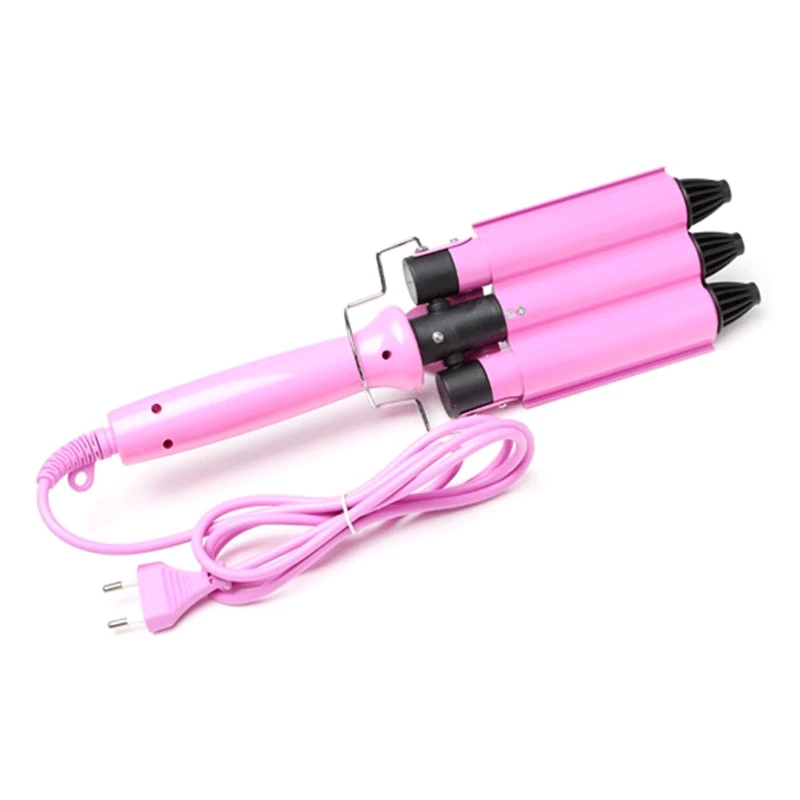 

22mm Professional 3 Barrels Electric Hair Curler Temperature Adjustable Curling Iron Wand for Long Short Hair Waver EU N0PF