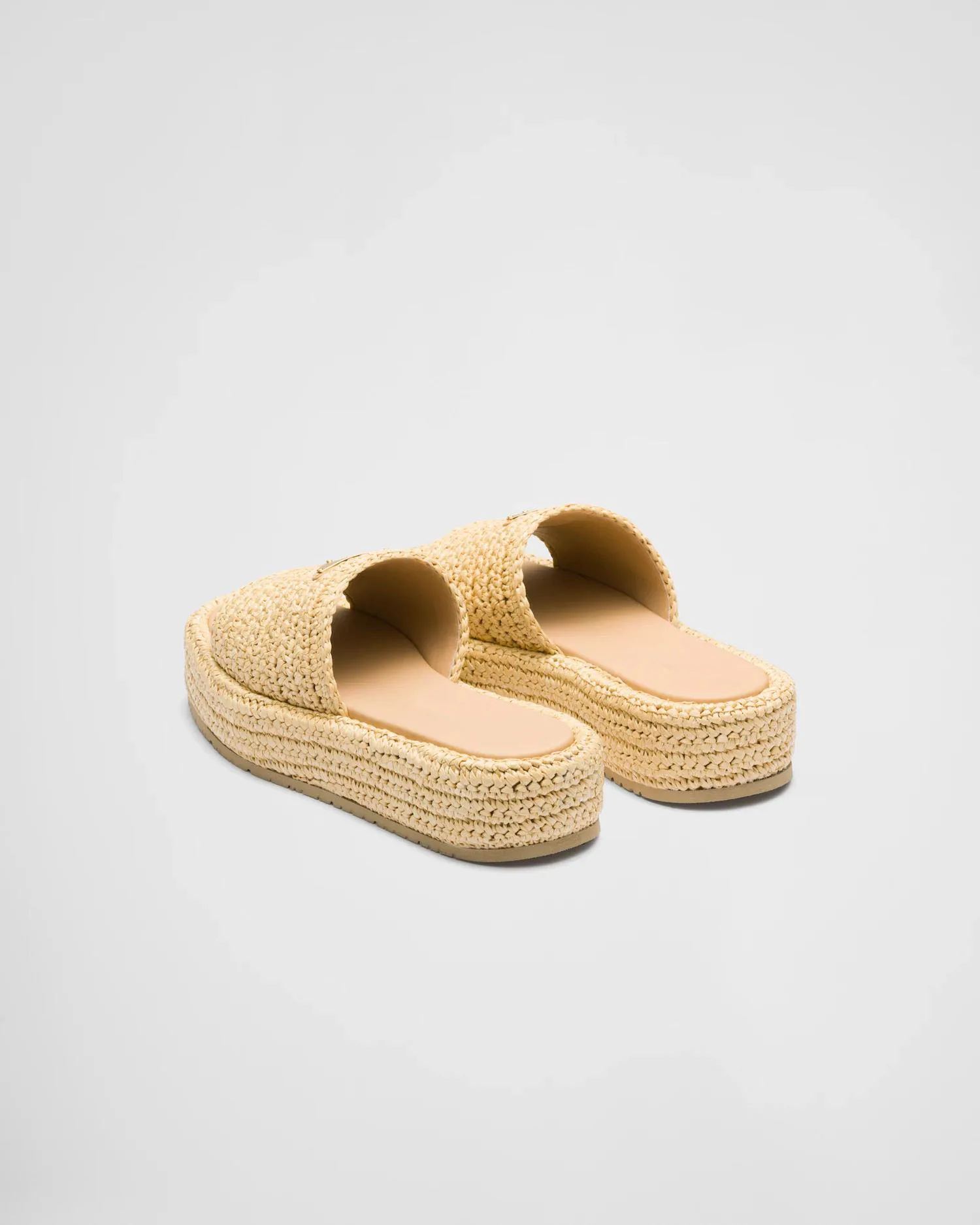 Women's Shoes Crochet Flatform Slides Natural Raffia Sandals 35 Mm Raffia-covered Slippers Sole Brand Oeing 8882305270949