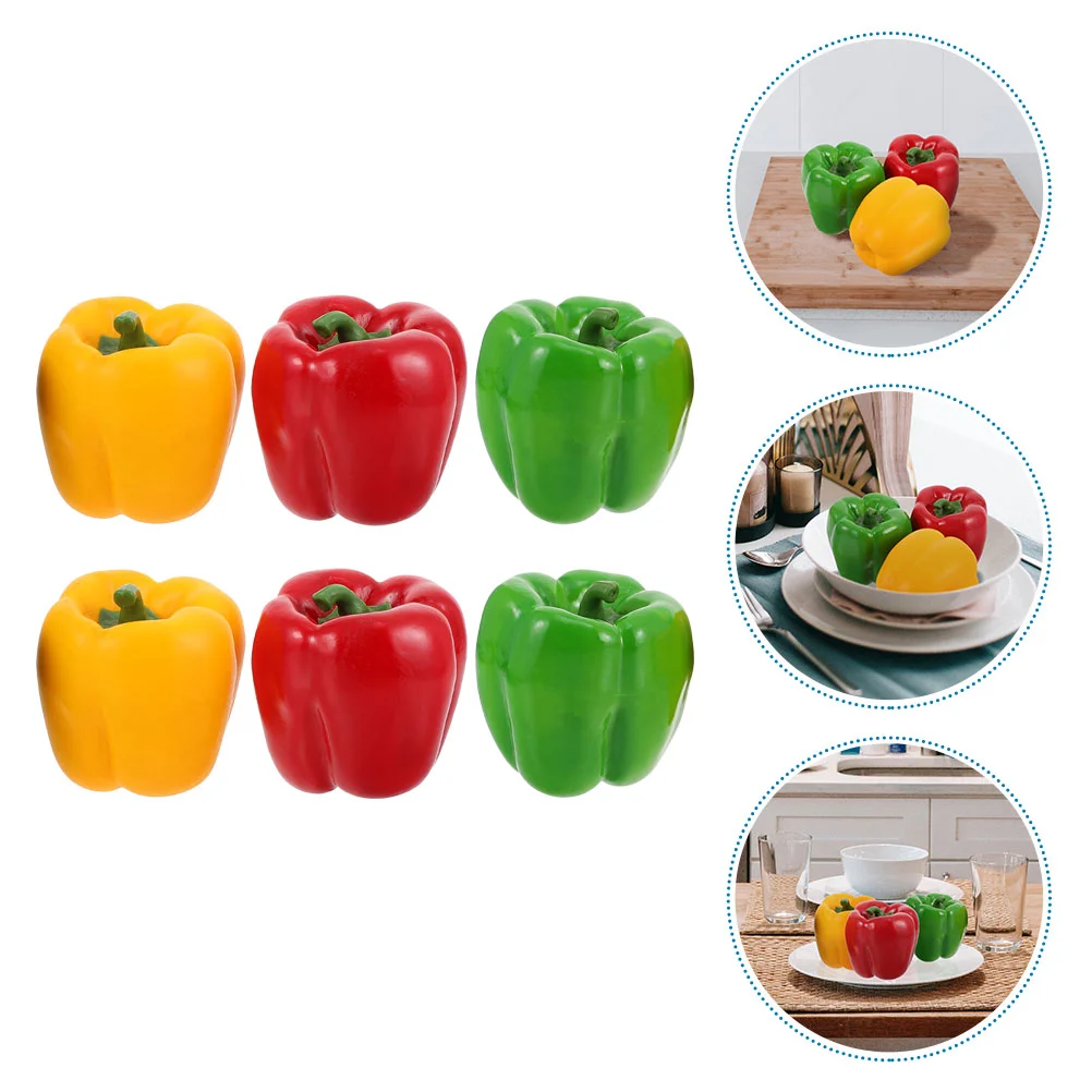 

Bell Fake Peppers Artificial Decor Pepper Fruit Vegetablesvegetable Props Simulation False Ornament Display Model