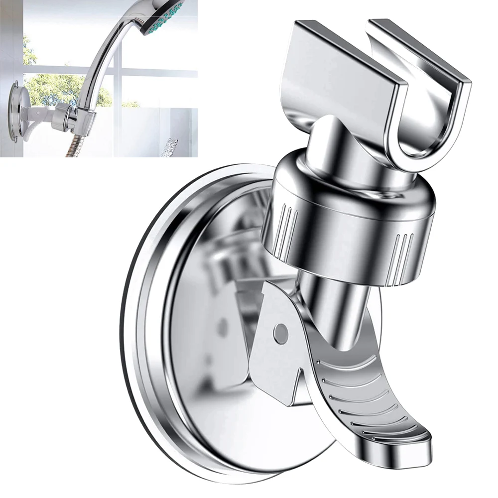 universal adjustable hand shower holder suction cup holder full plating shower rail head holder bathroom bracket stable rotation free global shipping