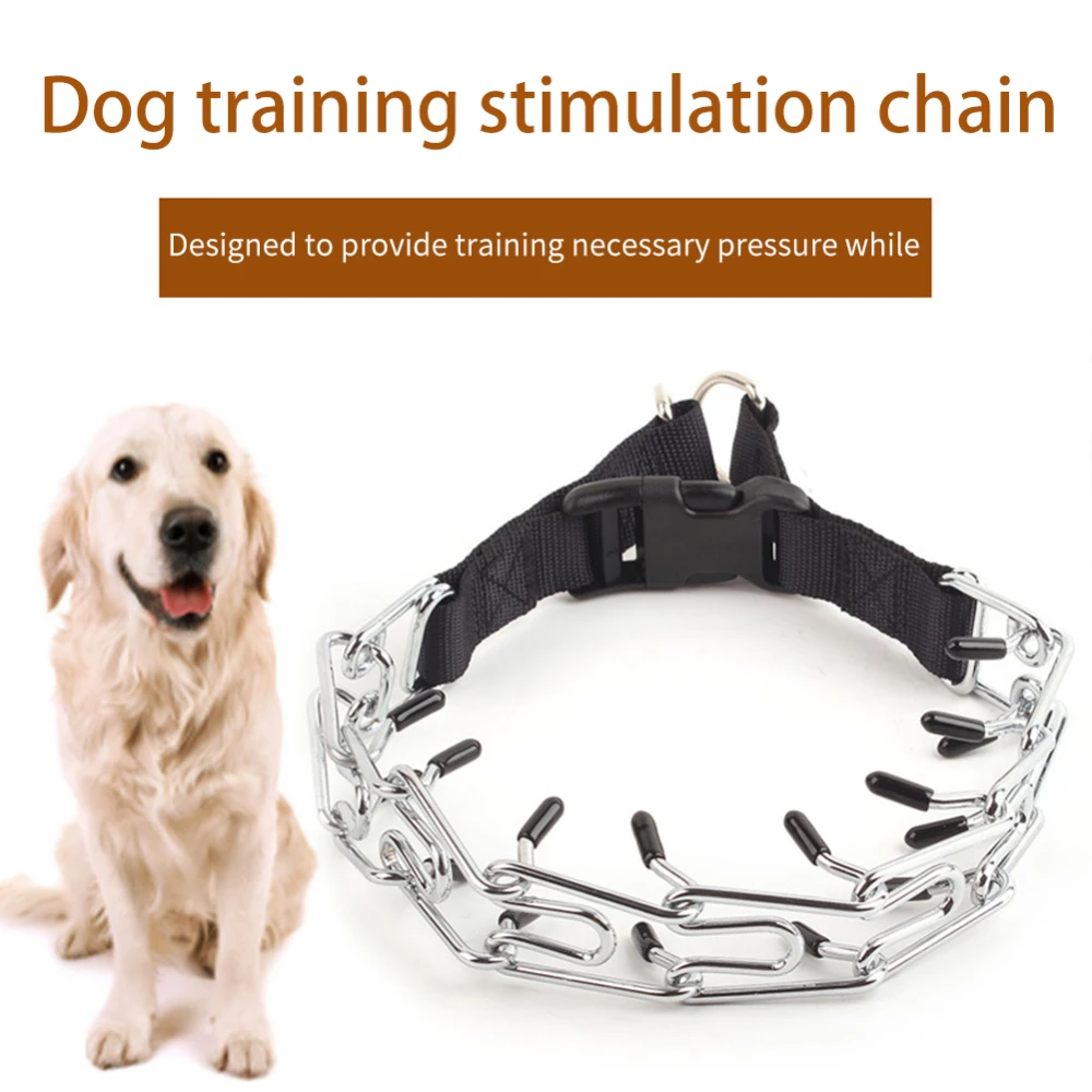 

Pet Choker Quick Release Durable Chain Iron Outdoor Walking Dog Prong Collar with Snap Buckle Pinch Training Dog Collar