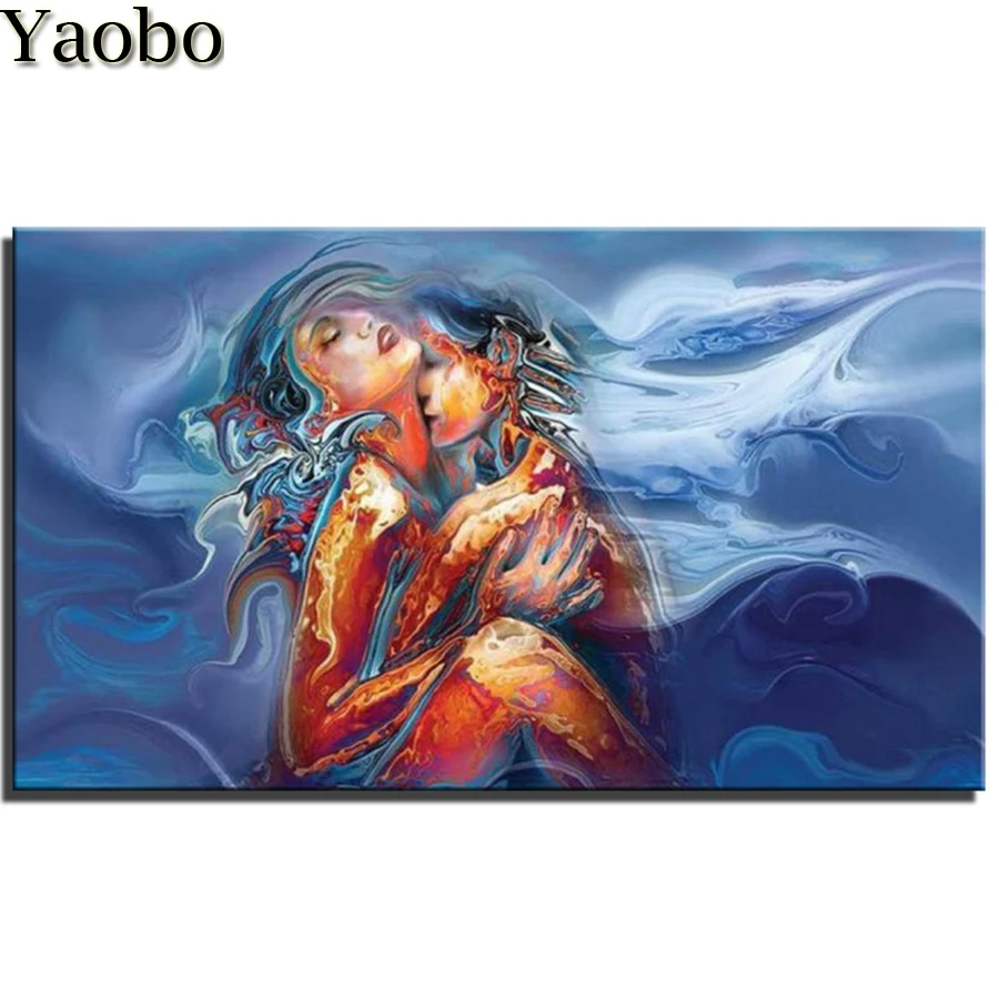 

Large DIY Diamond Embroidery Fantasy Love Couple Daimond Painting Cross Stitch Square Mosaic Rhinestones Home Decoration