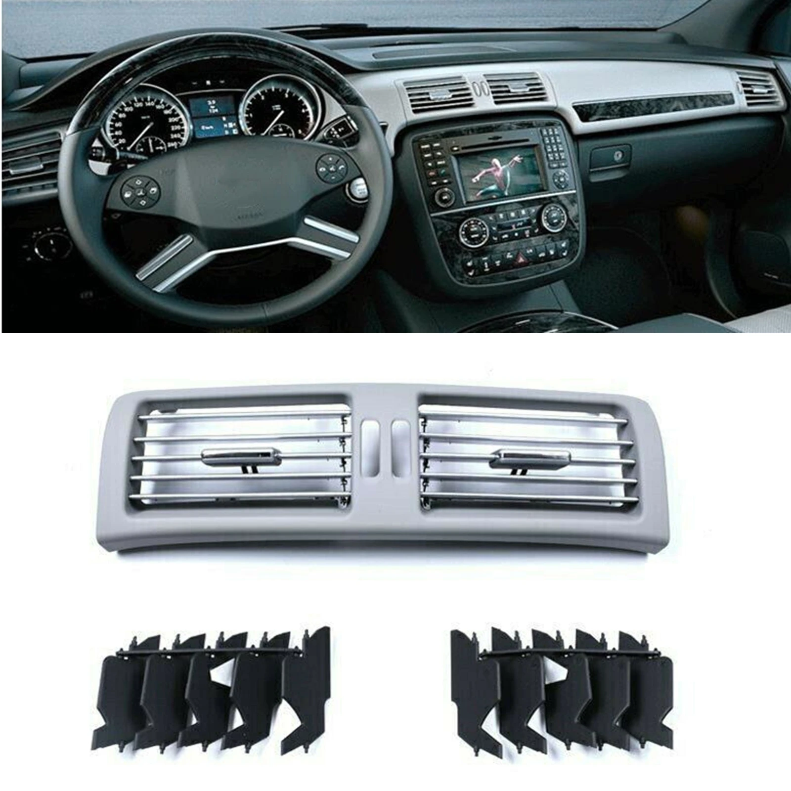 

For Mercedes-Benz R Class W251 R300 R320 R350 R400 R500 2006-2009 A/C Center Air Outlet Vent Conditioning Panel Grille Cover