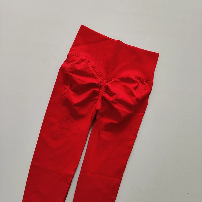 Фото Женские Бесшовные Спортивные Леггинсы с высокой талией, подтягивающие бедра, пуш-ап, Йога, фитнес, тренажерный зал, одежда, колготки, брюки №4