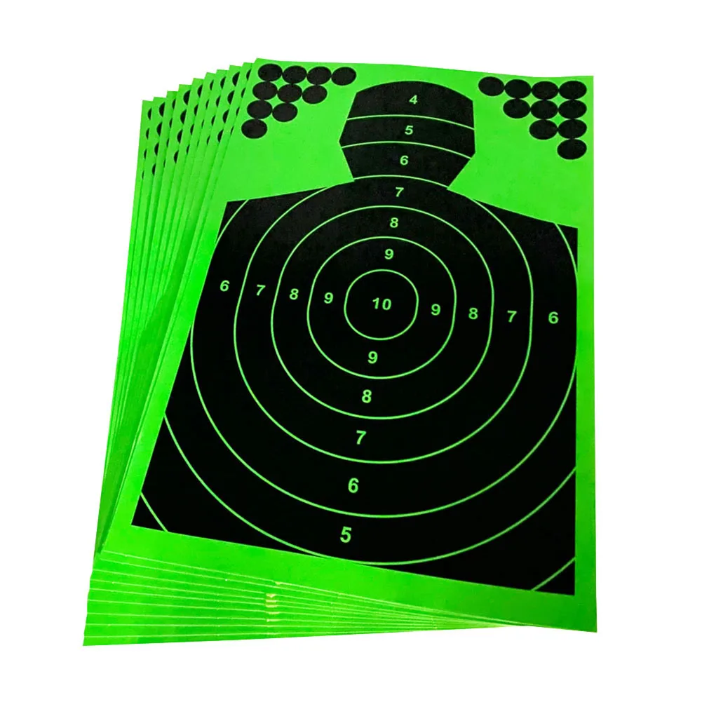 

10Pcs/Pack Shootings Target 12*18 Inch Splatter Reactive Paper Targets Stickers Marksmanship Practice For Shooting Games
