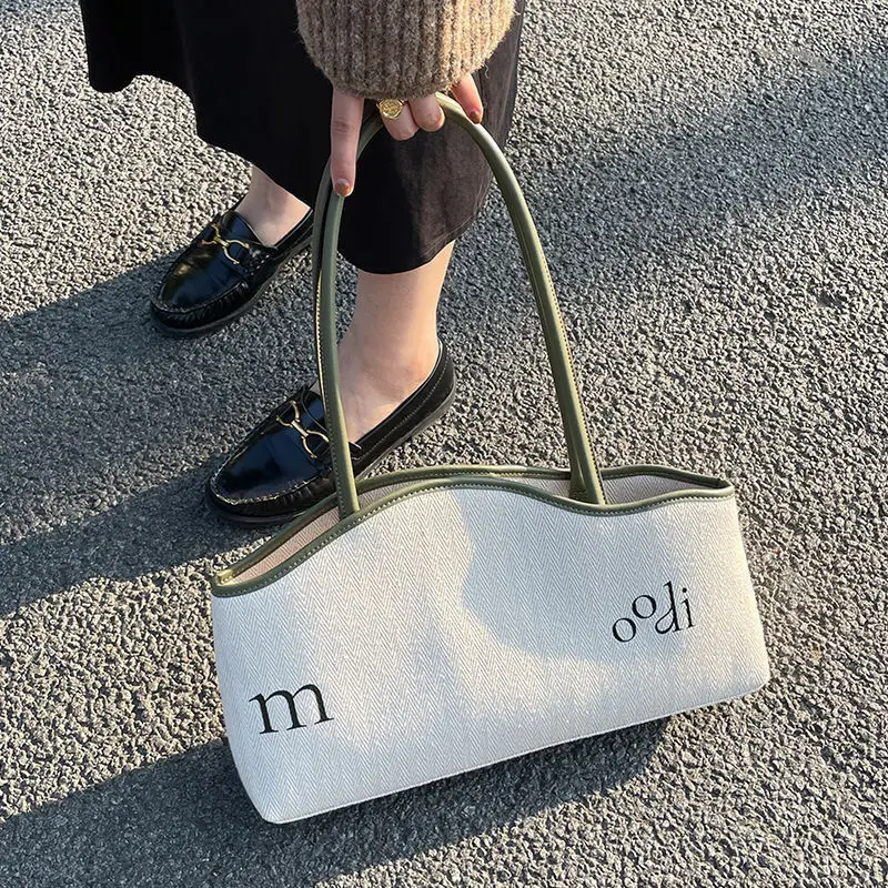 

Niche Design Underarm Bag Female 2022 New Letter Irregular Personality Canvas Shoulder Fashion Trend Unique Street Handbag Party