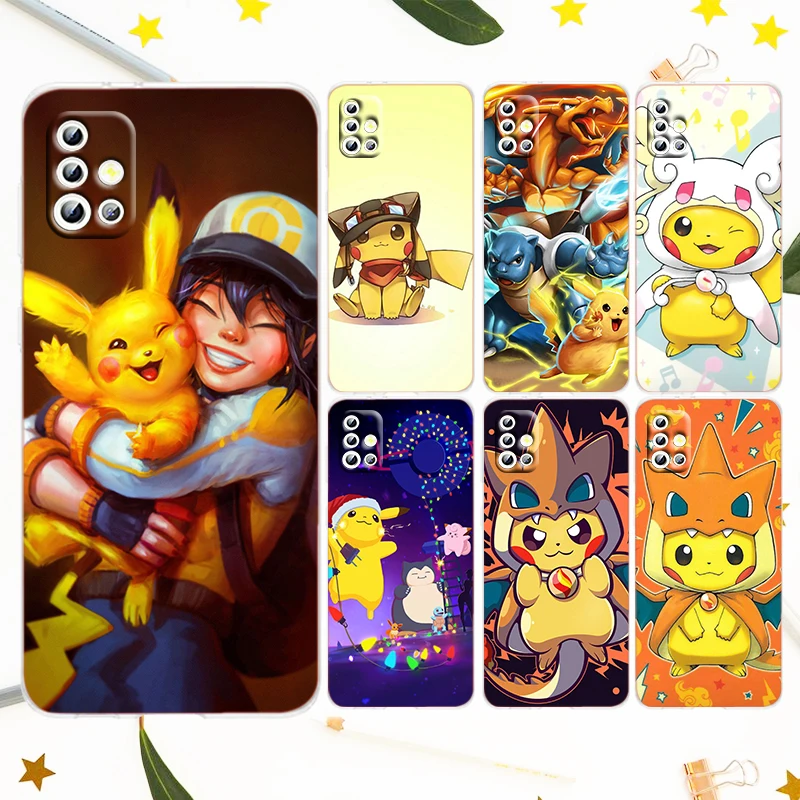 

Pokemon Pikachu Cute For Samsung A53 A73 A72 A51 A41 A70 A50 A40 A30 S A20 A20E A10 A01 A8 A7 A6 A5 Transparent Phone Case