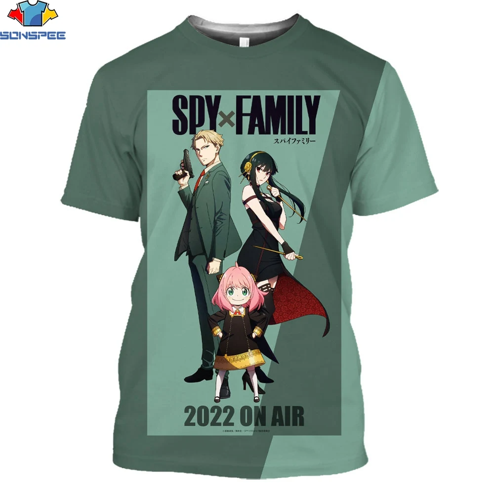

SONSPEE 3D Print Men Women Anime T-Shirts Spy Family Funny Superpower Killer Comics Kawaii T Shirts New Hot Best Selling Tee Top