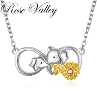 rose valley sunflower pendant necklace for women elephant pendants fashion jewelry girls gifts yn065