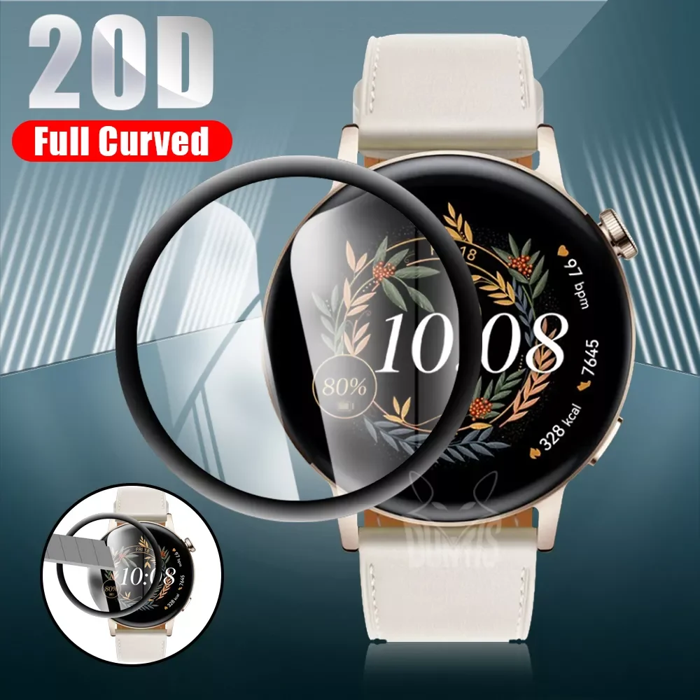

Hot Sales Protector Cover For Huawei Watch GT 3 2 GT3 GT2 42mm 46mm Smart Watch 20D Soft Glass Curved Protective Film Accessorie