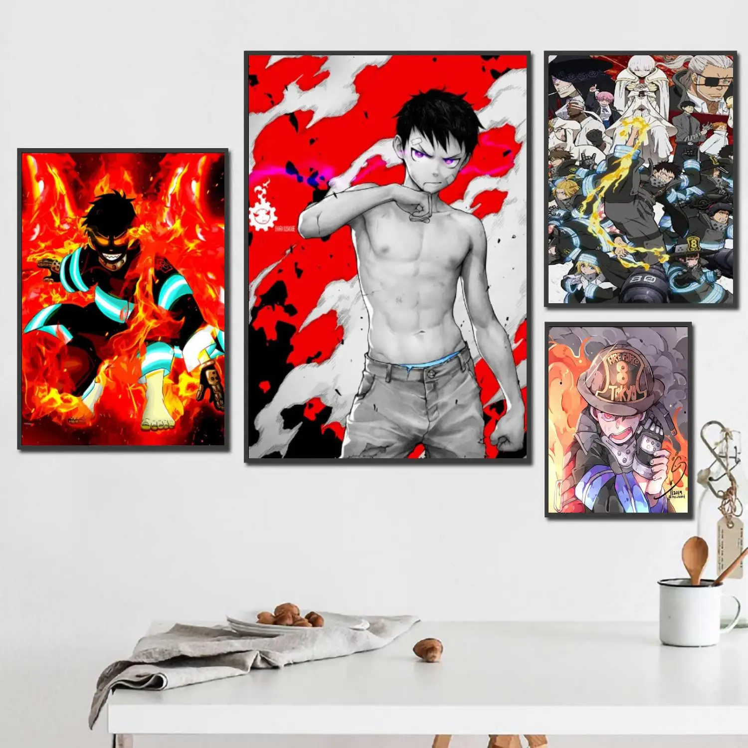 

shinra kusakabe cartoon 24x36 Decorative Canvas Posters Room Bar Cafe Decor Gift Print Art Wall Paintings