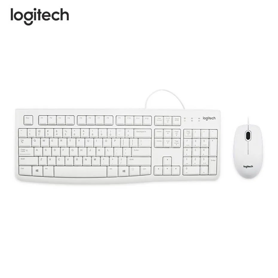 Logitech MK120 Проводная клавиатура и мышь комплект с бесшумной клавиатурой для