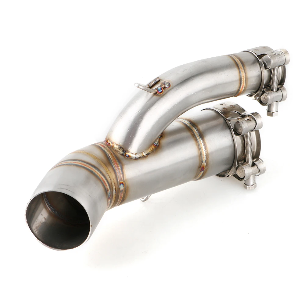 REALZION S1000 RR средняя выхлопная труба для мотоцикла слипоны Соединительная труба с тепловой защитной крышкой для BMW S1000RR 2017 2018