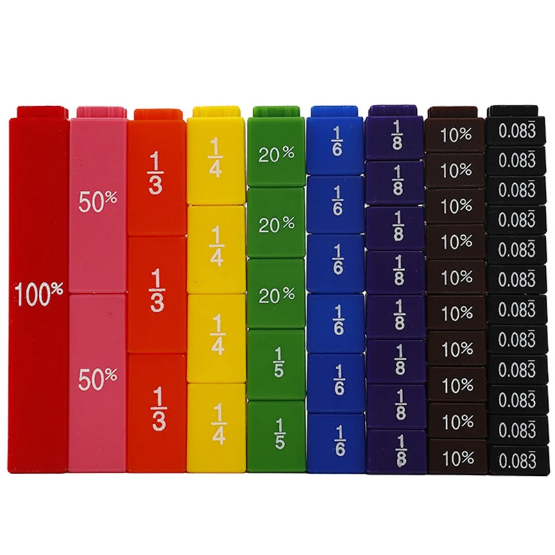 

Montessori Fraction Percentage Number Blocks Math Link Cubes Learning Resources Educational Toys Brinquedos Pedagogicos Infantil