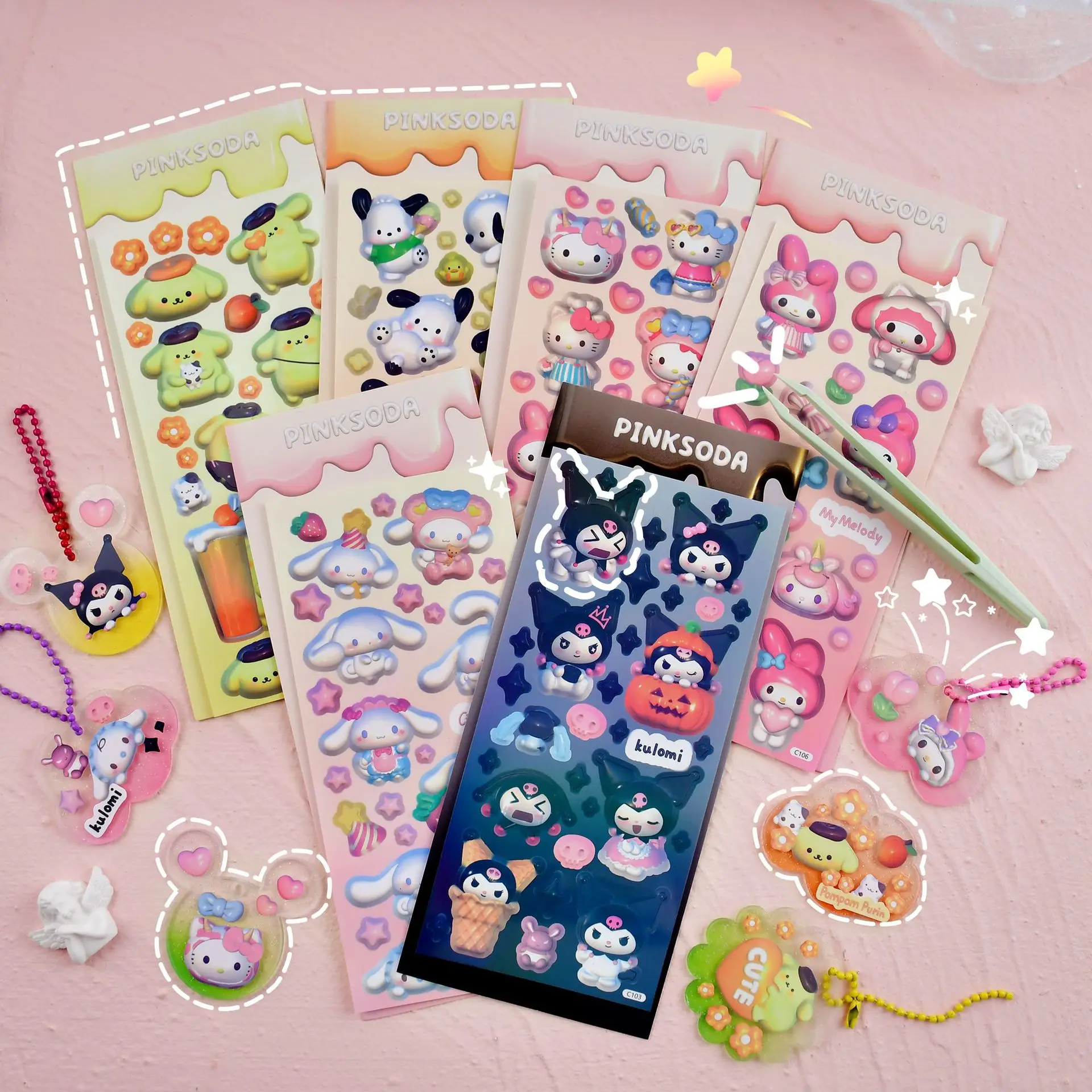 

Cute Sanrio Goo Card Sticker INS Cartoon DIY Hand Account Decoration Material Waterproof Sticker