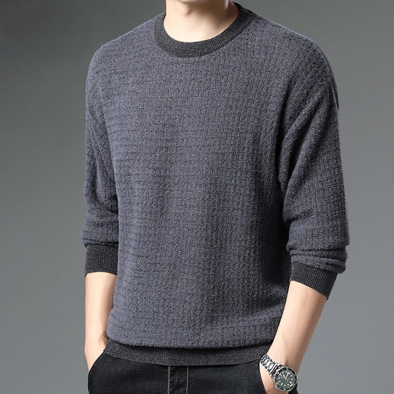 

Cashmere Cotton Sweater Men Autumn Winter Jersey Jumper Robe Hombre Pull Homme Hiver Pullover Men O-neck Knitted Sweaters D127