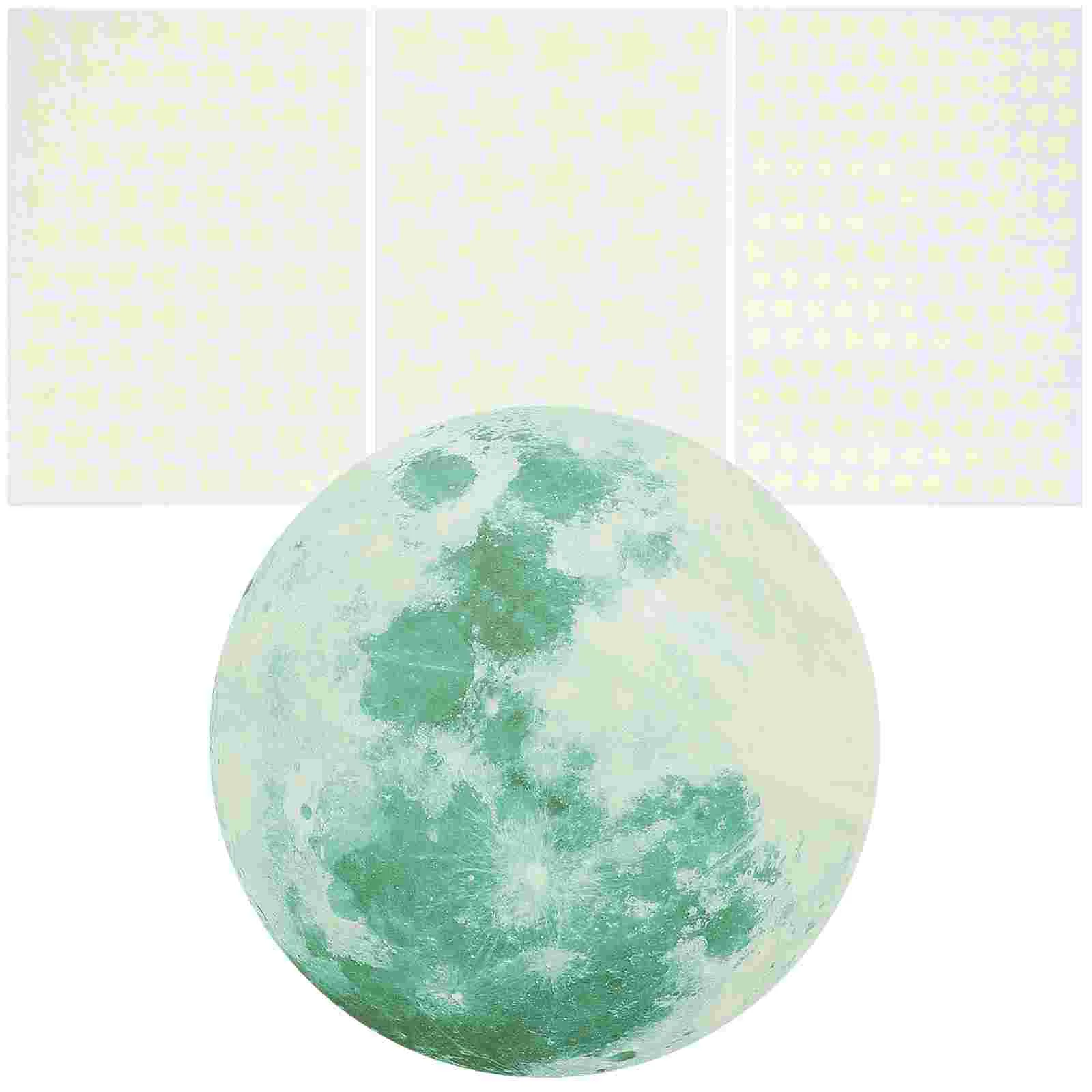 

Wall Stickers Moon Star Glow Glowing Decalthe Dark Luminous Decals Ceiling Sticker Adhesive Decoration