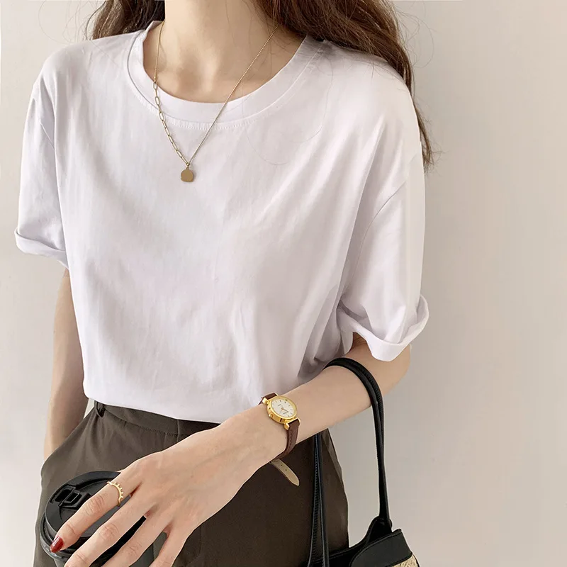 

Футболка Мужская/женская с коротким рукавом, хлопковая Свободная рубашка с воротником-сумкой, однотонная белая/черная с длинными рукавами, ...