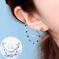 1pc chain stainless steel stud earrings helix piercing punk cartilage earrings tragus conch ear rings 20g 16g lobe pierc jewelry