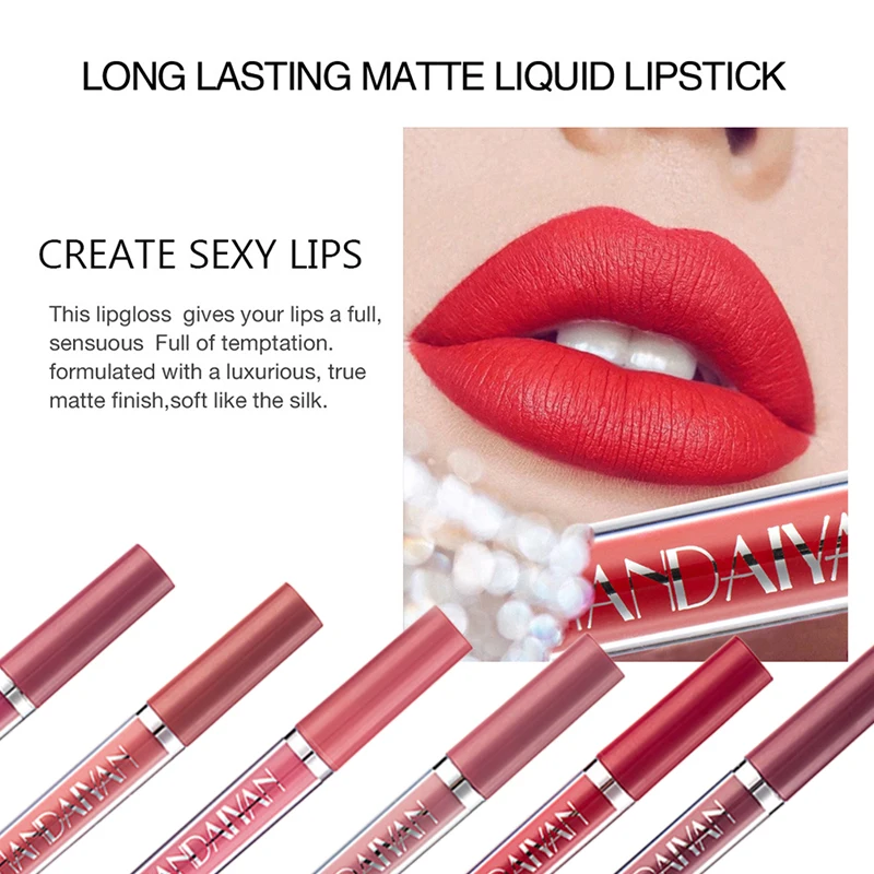 6 шт./компл. макияж матовая глазурь для губ не оставляет маркировки зеркальная