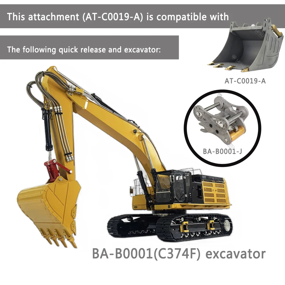 Гидравлический экскаватор LESU 1/14 RC 374F модифицированное быстросъемное