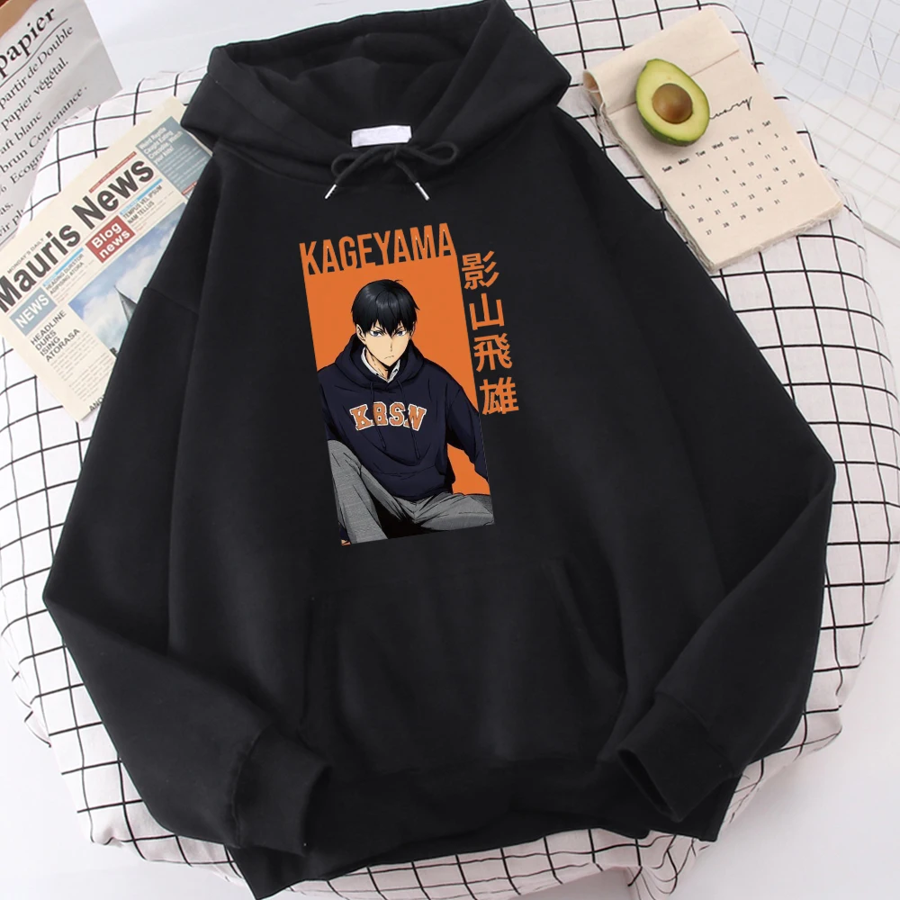 

Kageyama Tobio Anime Haikyuu Prints Hoody Mens Street Casual Sweatshirt Fashion Autumn Loose Hooded Hip Hop Loose Unisex Tops