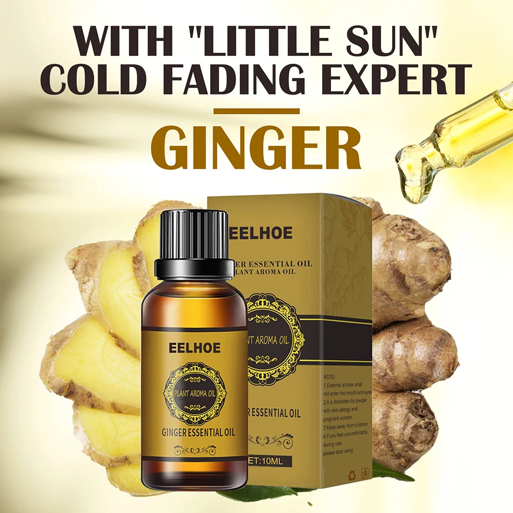 

10ml Natural Ginger Oil Lymphatic Drainage Therapy Anti Aging Plant Essential Oil Promote Metabolism Full Body Slim Massage Oils