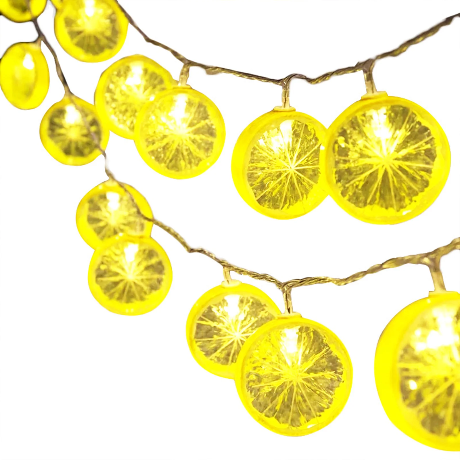 

USB Operated 20LEDs String Lights Artificial Lemon Slices Waterproof Fruit Lamp for Valentine's Day Wedding Party Garden Decor