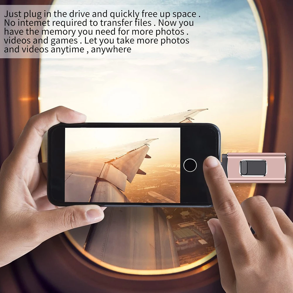 Фото USB-флеш-накопитель для iPhone 512 ГБ, 256 ГБ, 128 ГБ, USB 3.0, внешний накопитель, флешка для телефона, Android, ПК, для копирования фото, видео и файлов №5