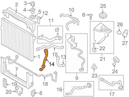 Шланг резервуара для воды Geuine шланг охлаждающей радиатора BMW 7 серии F01 F02 17227575387