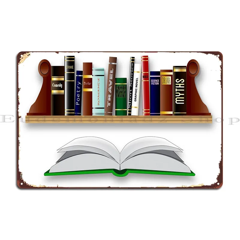 

Металлический плакат в виде книги для гостиной