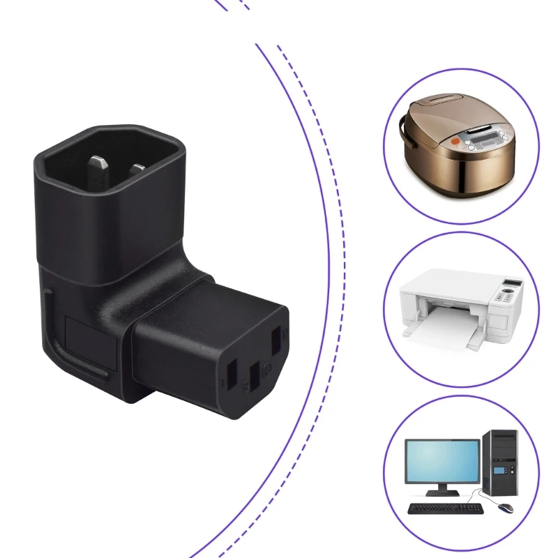 IEC320 C14 на C13 Адаптер 3-контактный Преобразователи мощности с углом изгиба