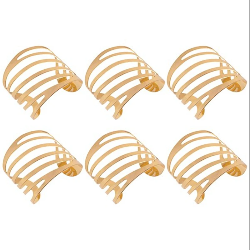 

12 шт. золотые кольца для салфеток, полый держатель для салфеток для свадьбы, Рождества, семейного собрания, украшение для стола