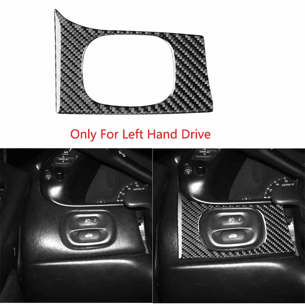 

Carbon Fiber Tailgate Rear Trunk Switch Button Sticker For Corvette C5 1998-2004