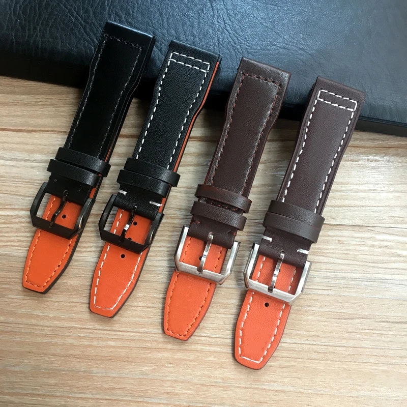 

20mm 21mm 22mm Brown Black Men Watchband for IWC Pilot Mark XVIII IW327004 IW377714 Watch Strap Calf Genuine leather Bracelet