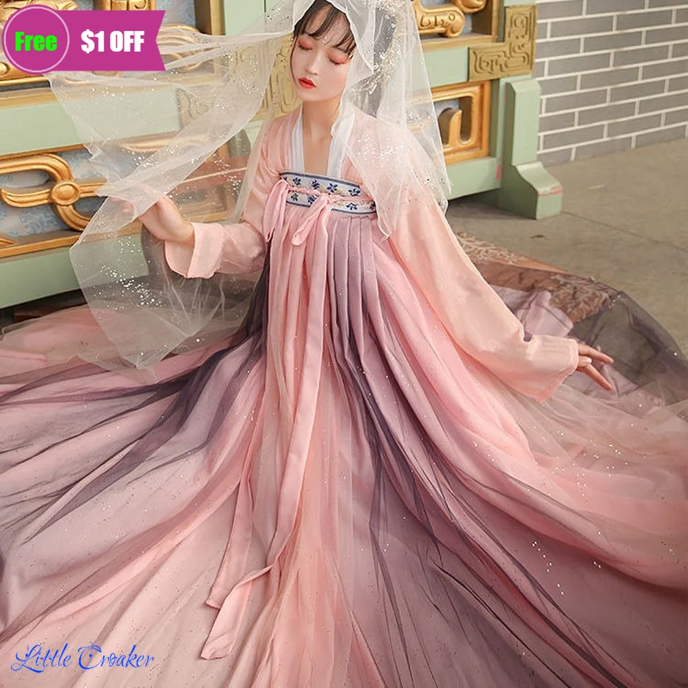 

Fairy Clothes Ancient Chinese Costume Hanfu Dress Traditional Ming Dynasty Princess Festival Outfit Retro Folk Dancewear Cosplay