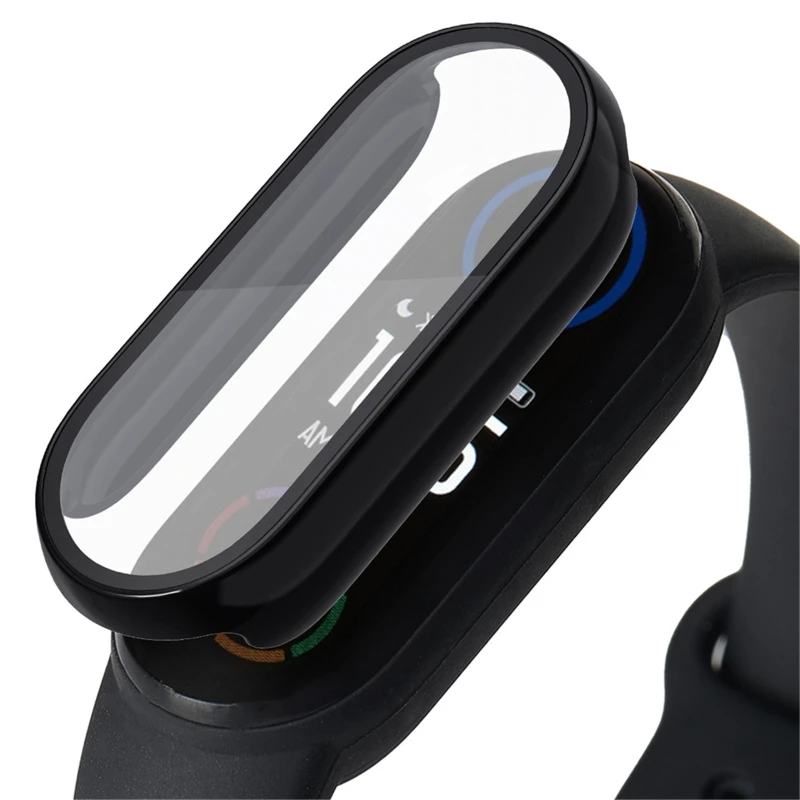 

Screen Protector GlassCompatible mi band 3 4 5 6 Case strap For Mi band Smart Watch Miband Full Cover Protective