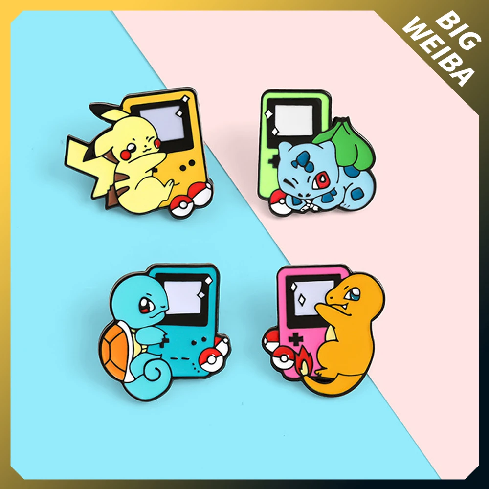 

Cute Pikachu Pokemon Pins Metal Lapel Badges Anime Accessories Animal Brooch Gifts Bracelet Necklace Pendant Diy Charm