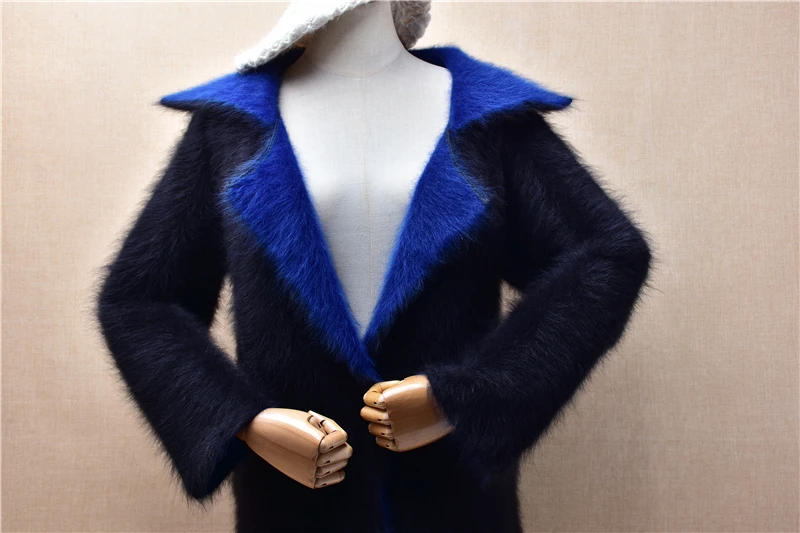 Женская осенне-зимняя одежда Mujer модный черный норковый кашемировый вязаный