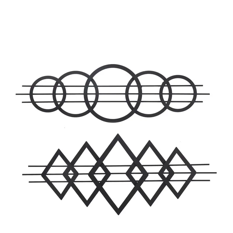 

Black Metal Triangles and Circles Geometric Wall Decor (2 Count)