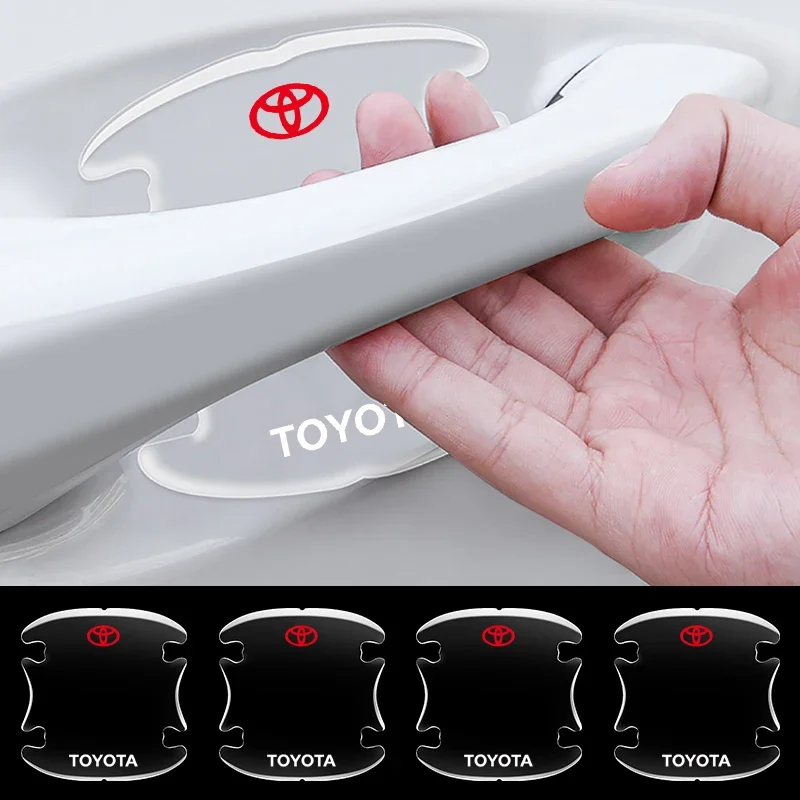 4 шт. защитные наклейки на дверные ручки автомобиля прозрачная пленка против