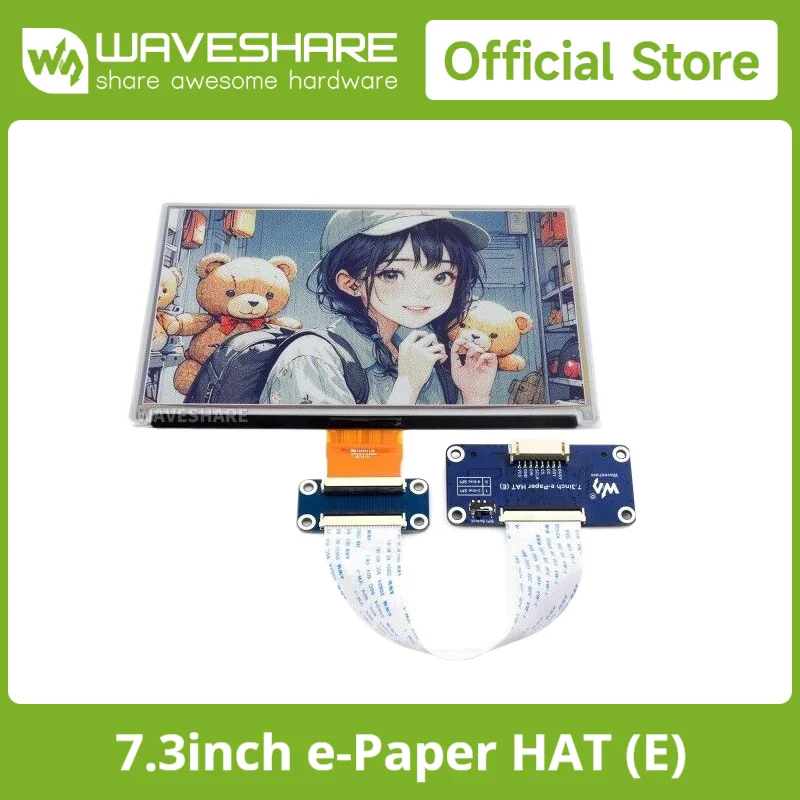 Фото Waveshare 7,3-дюймовый 6-цветный дисплей для электронной бумаги, дисплей E-Ink, малой мощности, 800×480, для Raspberry Pi/Jetson Nano/Arduino/STM32 №1