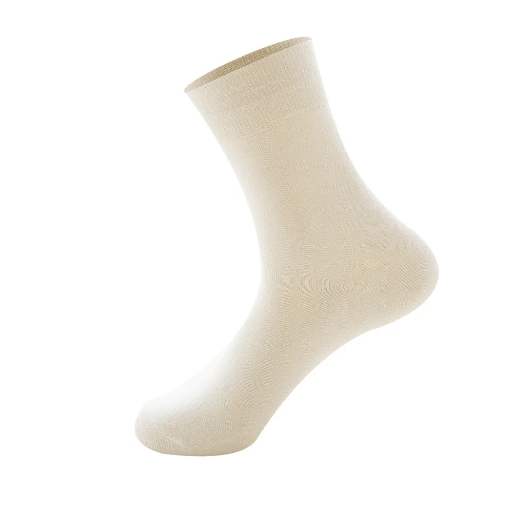 5 Pairs Solid Color Bamboo Fiber Socks Unisex Cotton Stockings Foundation Thigh High Socks Woman Plus Size Spring Autumn Socks